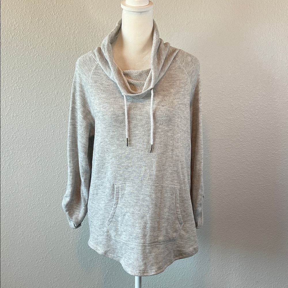 French Laundry Cowlneck Long Sleeve Top Gray Size Medium *Flaw